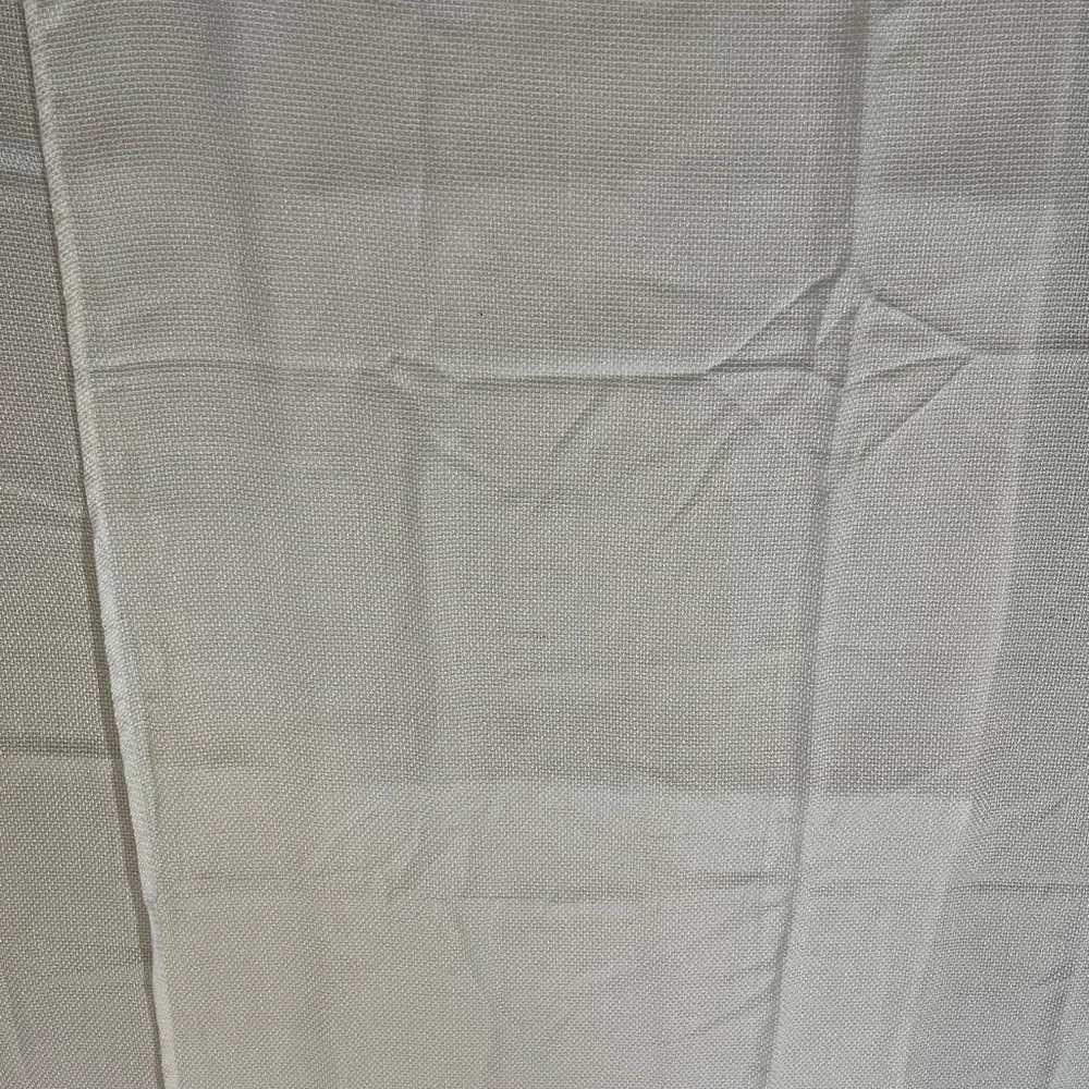 2 Panels Of White Textured Fabric Curtains Each are 63x36